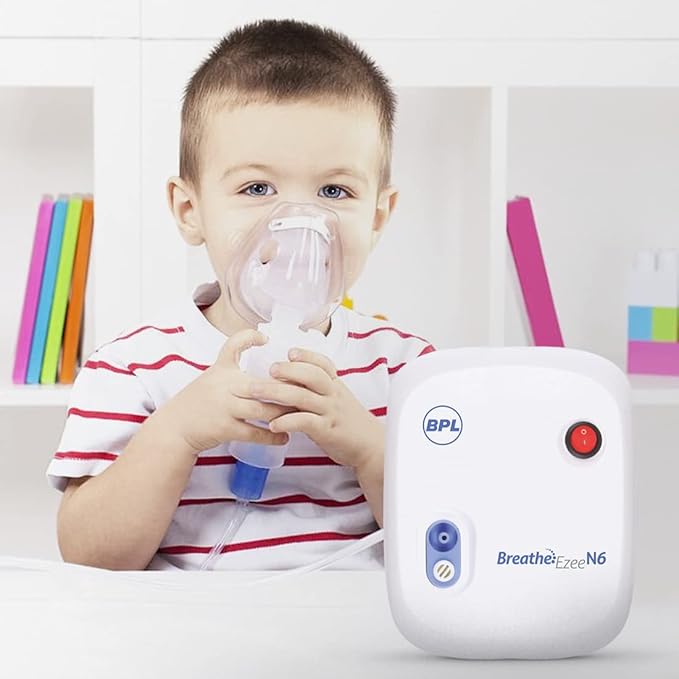 BPL Medical Technologies Breathe Ezee N6 Low Noise Compressor Nebulizer Machine Kit For Child And Adult, Portable Nebulizer - White - Image 3
