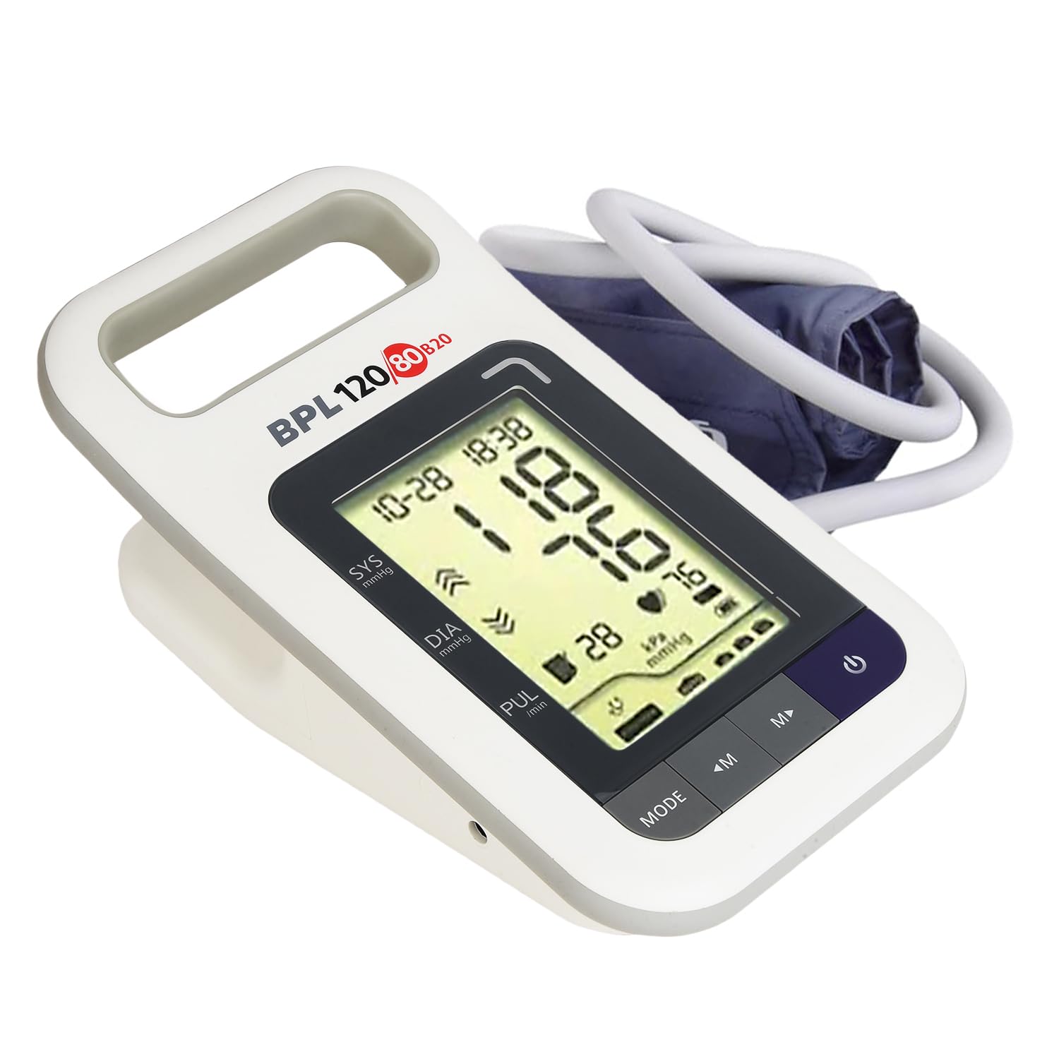 BPL Medical Technologies B20 Large Digital Blood Pressure Monitor|LCD Display|BP Apparatus for Home & Hospital|Hypertension & Managing Heart Health Device - White