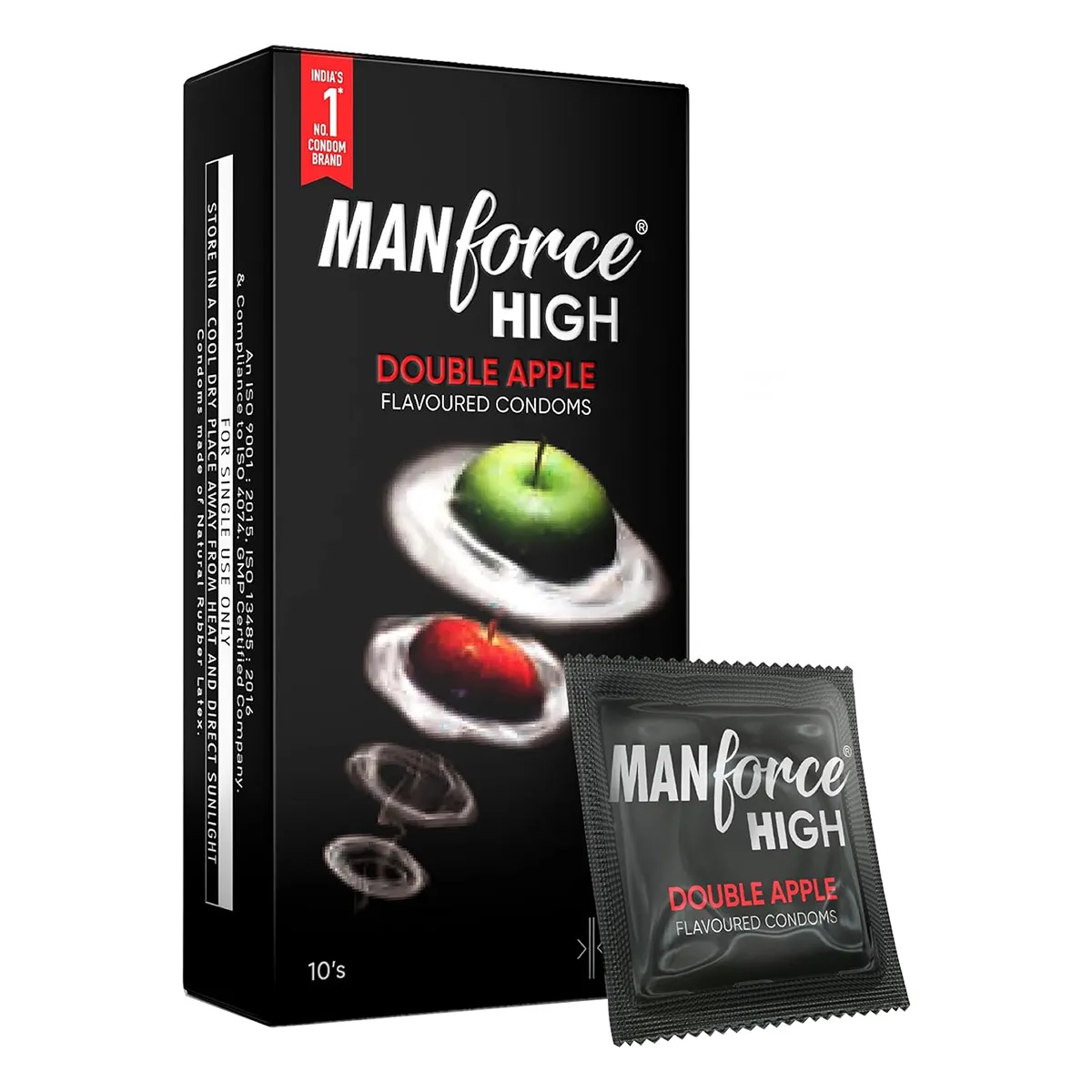 Manforce High Double Apple Flavour Condoms for Men – 10 Count